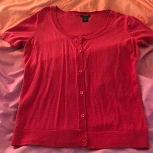 Pink Ann Taylor short sleeved cardigan